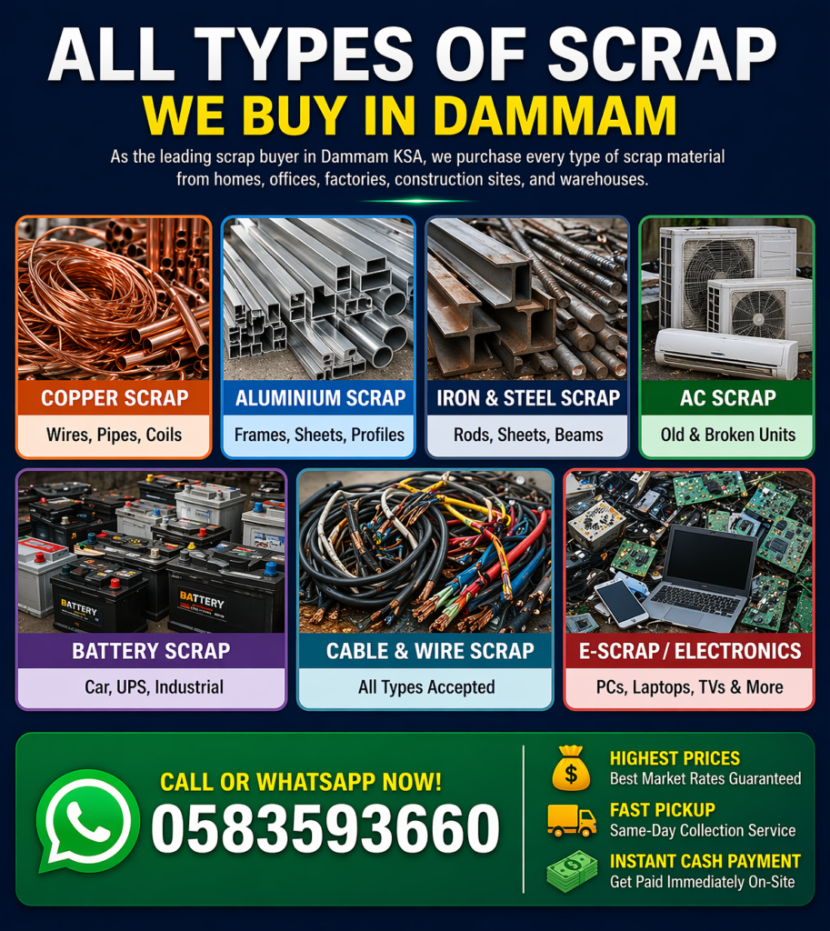 Top scrap dealer in Dammam Saudi Arabia offering fast collection and best market rates 2026